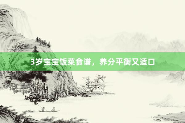3岁宝宝饭菜食谱，养分平衡又适口
